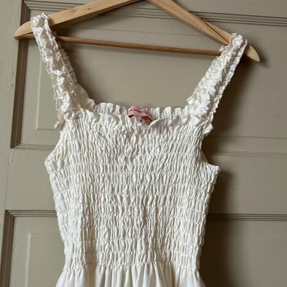 [sold] Lisa Says Gah Tammy Linen Smocked Top Dress in Oatmilk (Cream) - Small - Picture 9 of 11